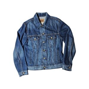 VTG 1969 GAP Mens‎ Size M Denim Jean Trucker Jacket Button Up Classic Fit Blue